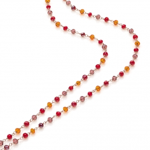Silver necklace with crystals